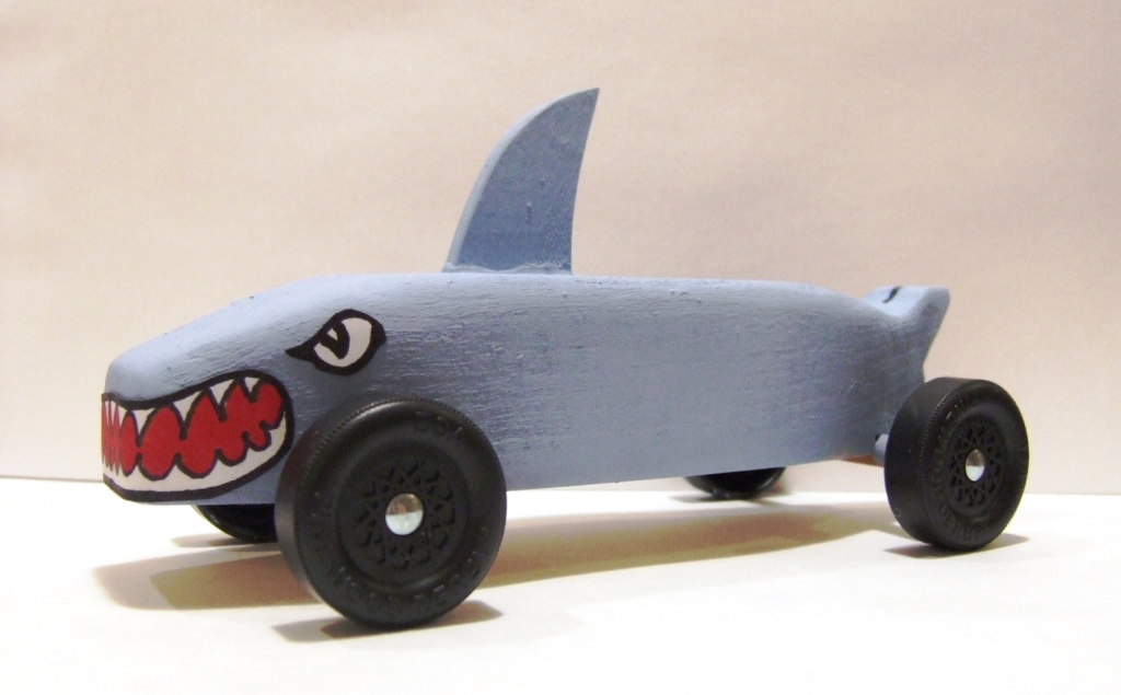 Derby pinewood car shark cars teeth