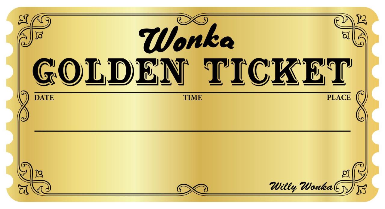 Willy wonka printable golden ticket