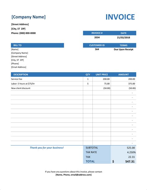 Free Invoice Templates