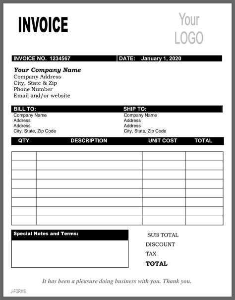 Customizing Your Invoice Template