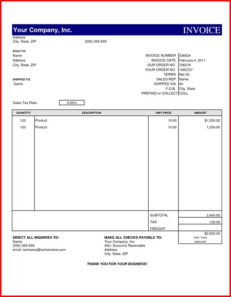 Cash Bill Format in Excel