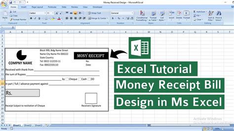 How to Create Cash Bill in Excel