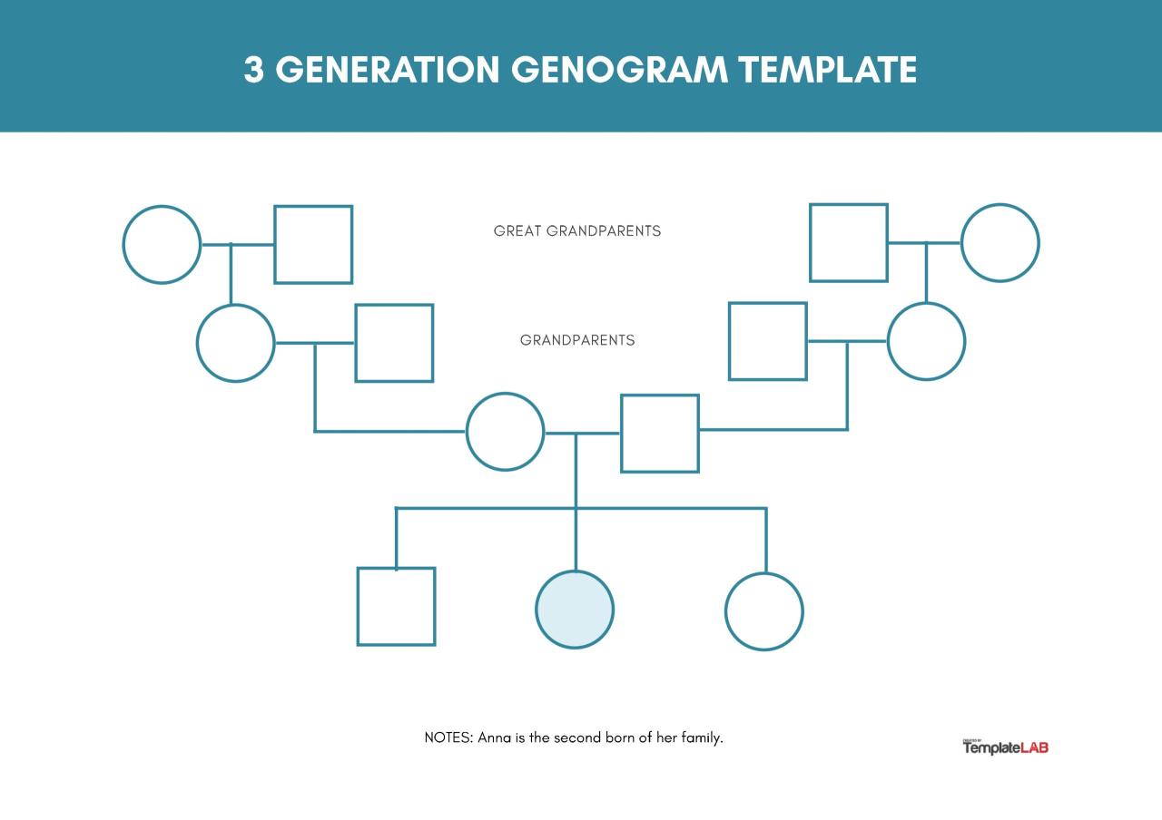 Family genogram template word