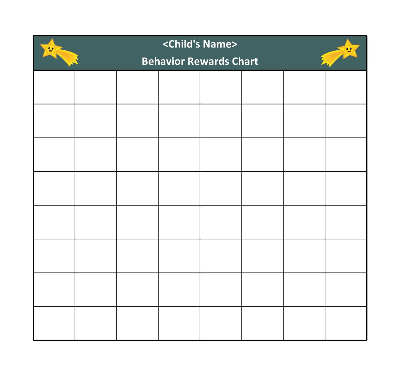 Blank reward chart printable