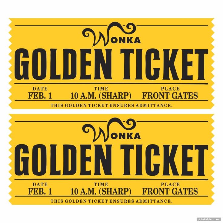 Wonka golden ticket printable