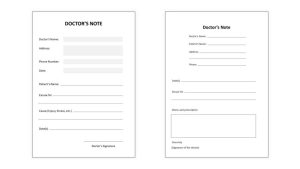 Fake doctors note template