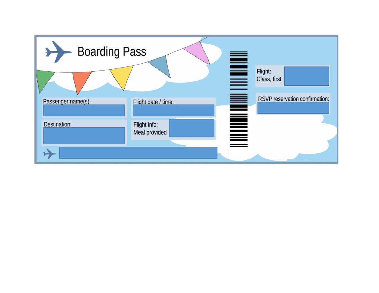 Fake airline ticket template