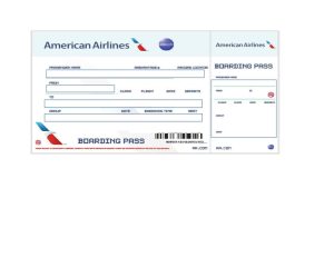 Fake airline ticket template