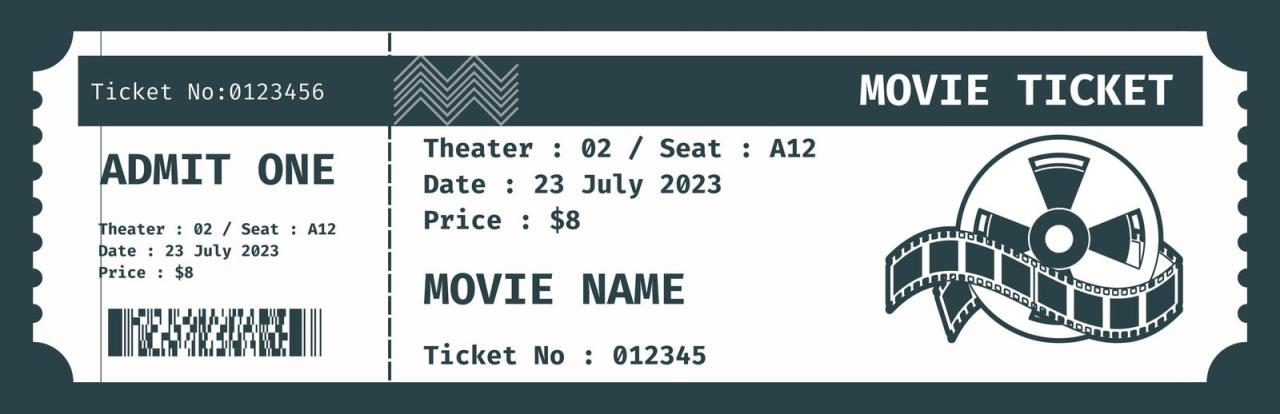 Movie theater ticket template