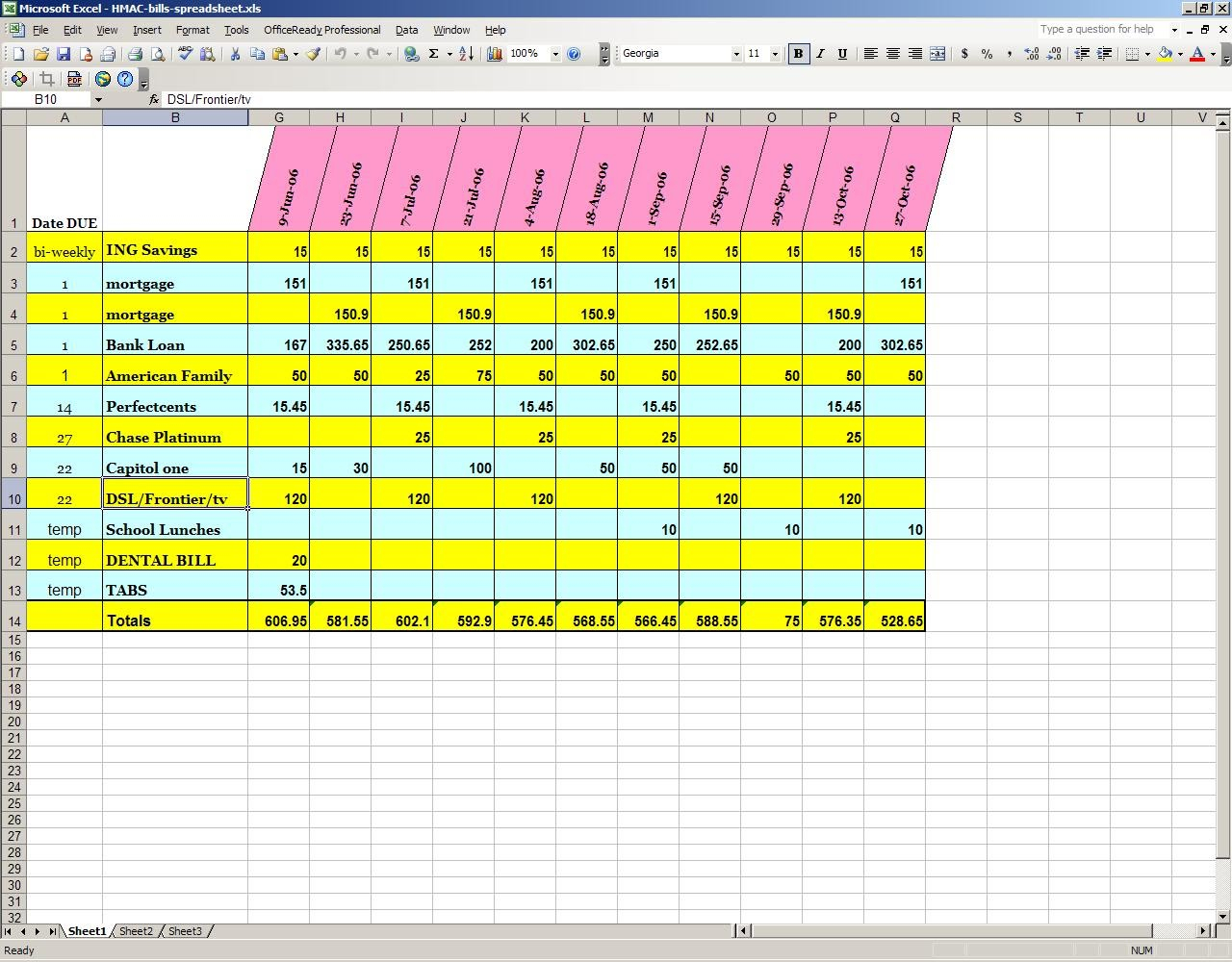 Simple bill template excel