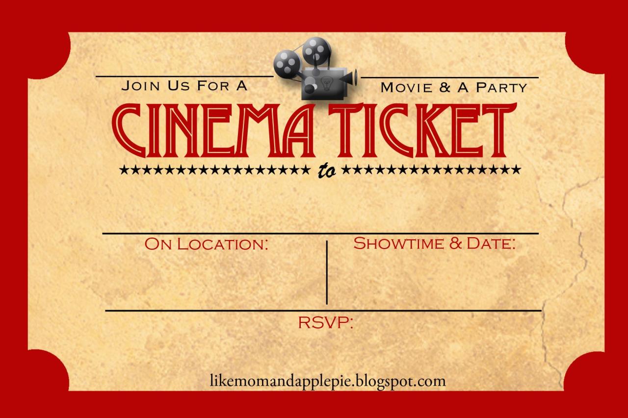 Movie ticket night tickets template make own printable family diy print sheknows online clipart cinema templates invitations party invite theatre