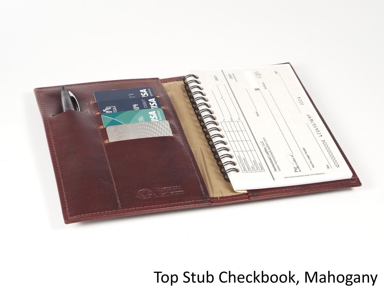 Top stub checkbook covers