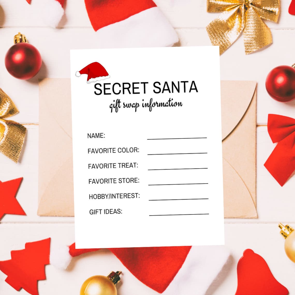 Printable secret santa template