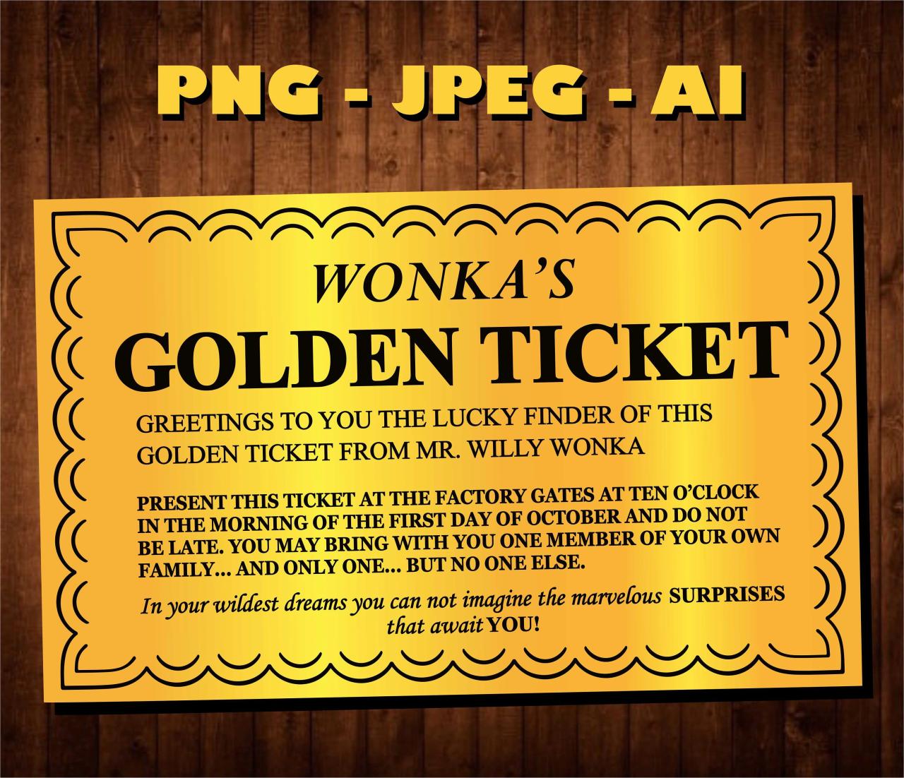 Willy wonka golden ticket printable