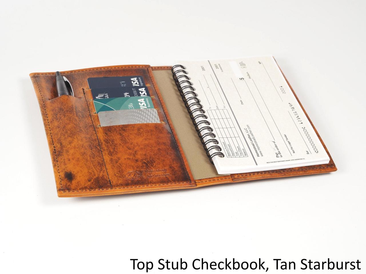 Top stub checkbook covers