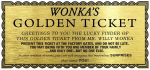 Willy wonka golden ticket printable