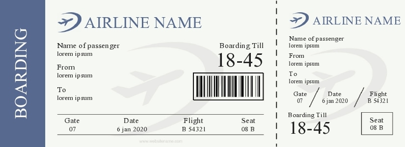 Ticket template airline boarding fake tickets plane printable airplane pass first peterainsworth article