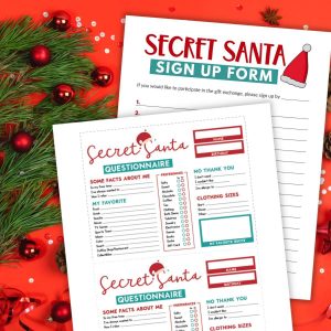 Secret santa forms printable