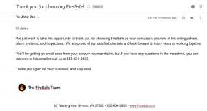 Short business email example