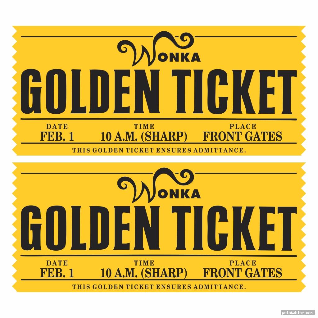 Willy wonka golden ticket printable