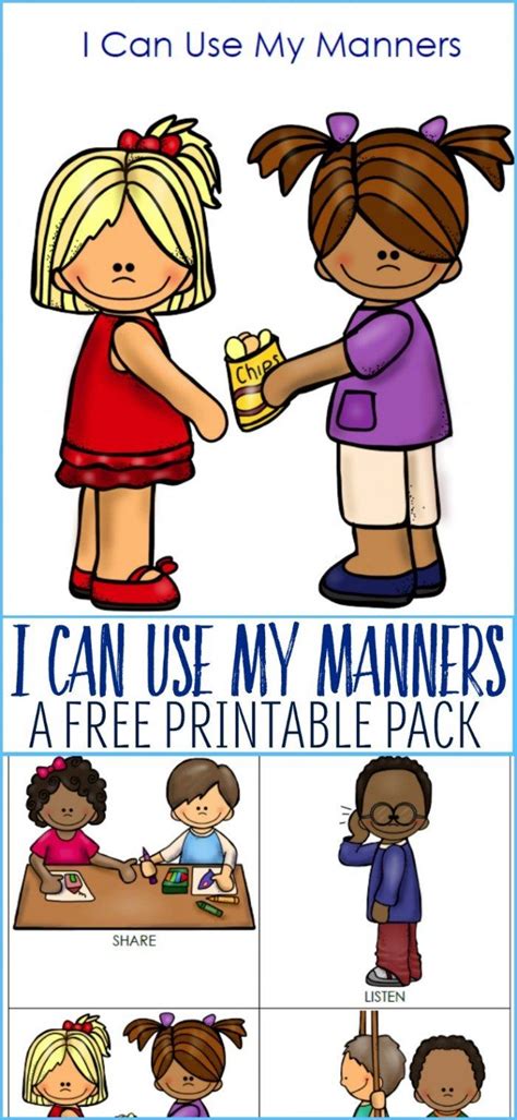 Using printables to teach manners