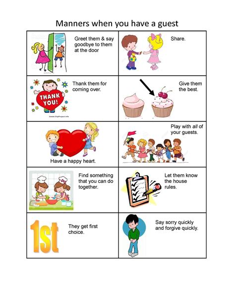 Sources for free manners printables