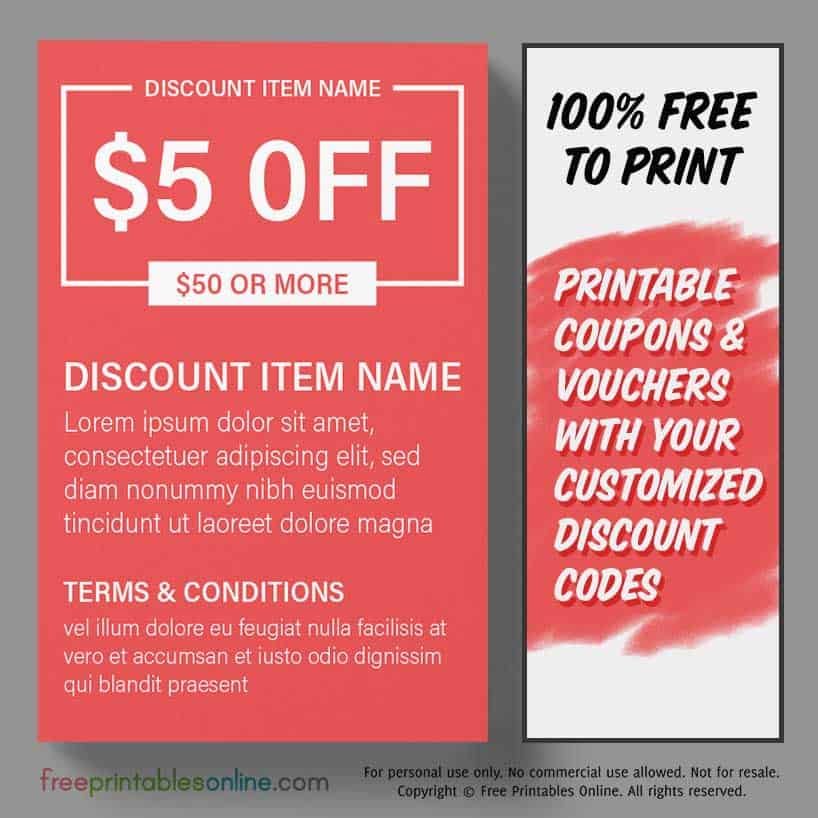 Free Money Off Coupons Printable