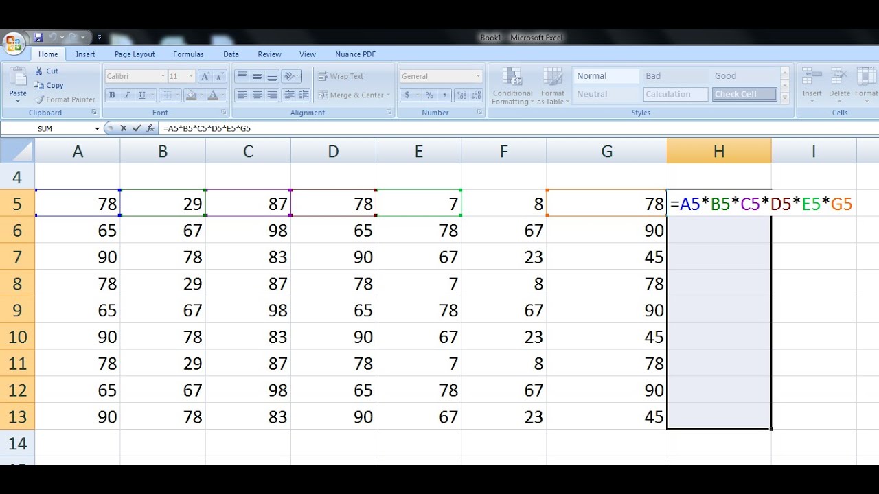 Excel shortcut keys formula