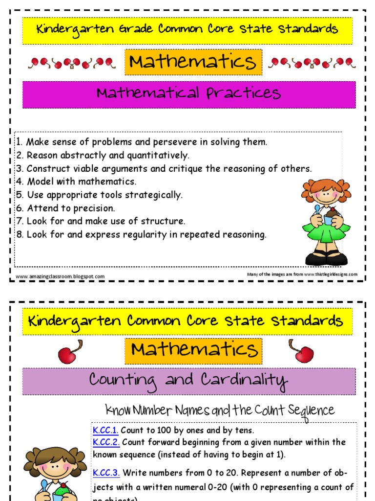Common Core State Standards Kindergarten Math Shape Space