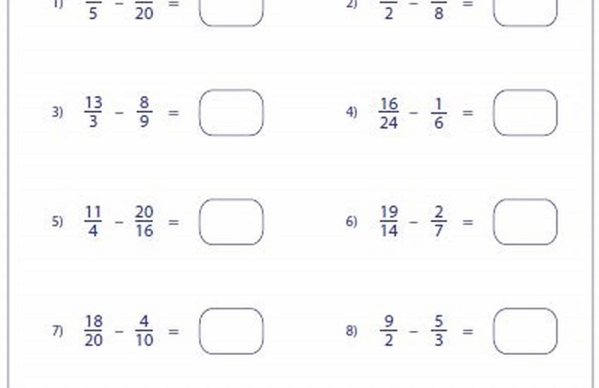 Subtracting Unlike Fractions