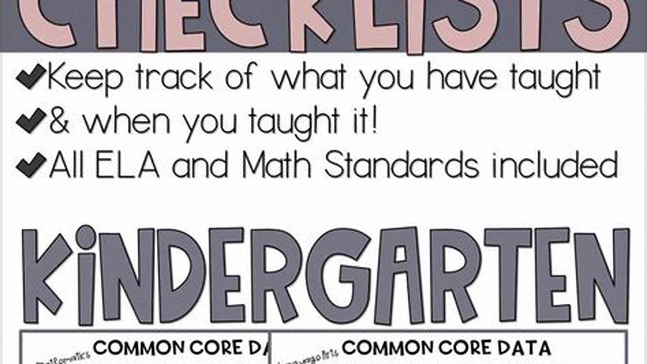 Common Core Standards Kindergarten