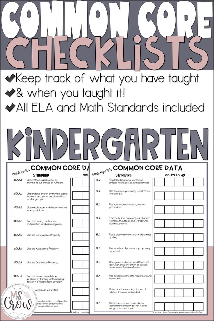 Common Core Ela Standards Kindergarten