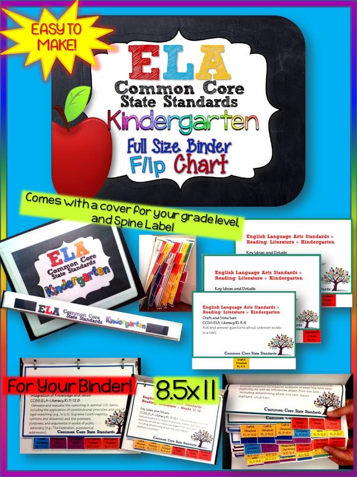 ELA Common Core State Standards Kindergarten Full Size Binder Flip Chart. We all need the CCSS