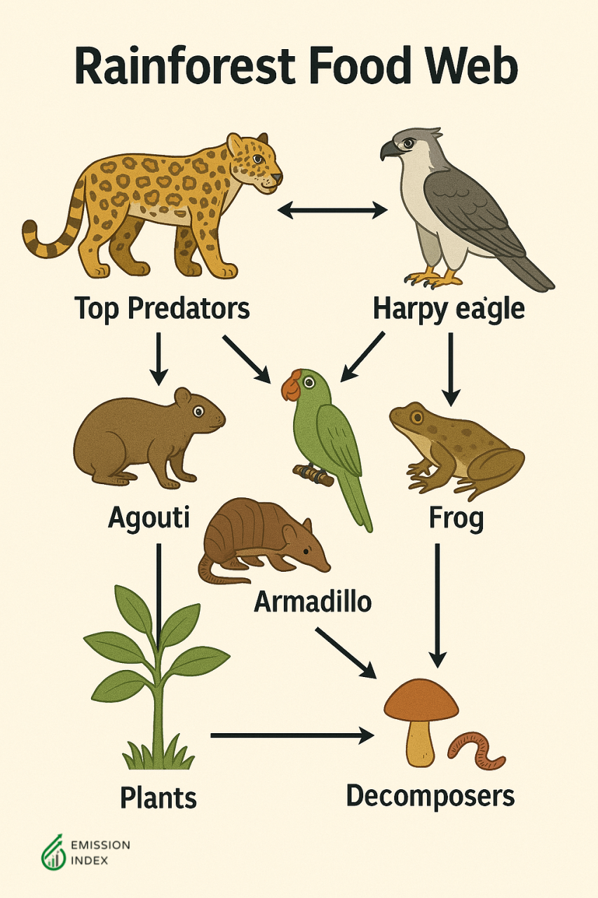 Simple Rainforest Food Web Conservation Materials For Schools, Free