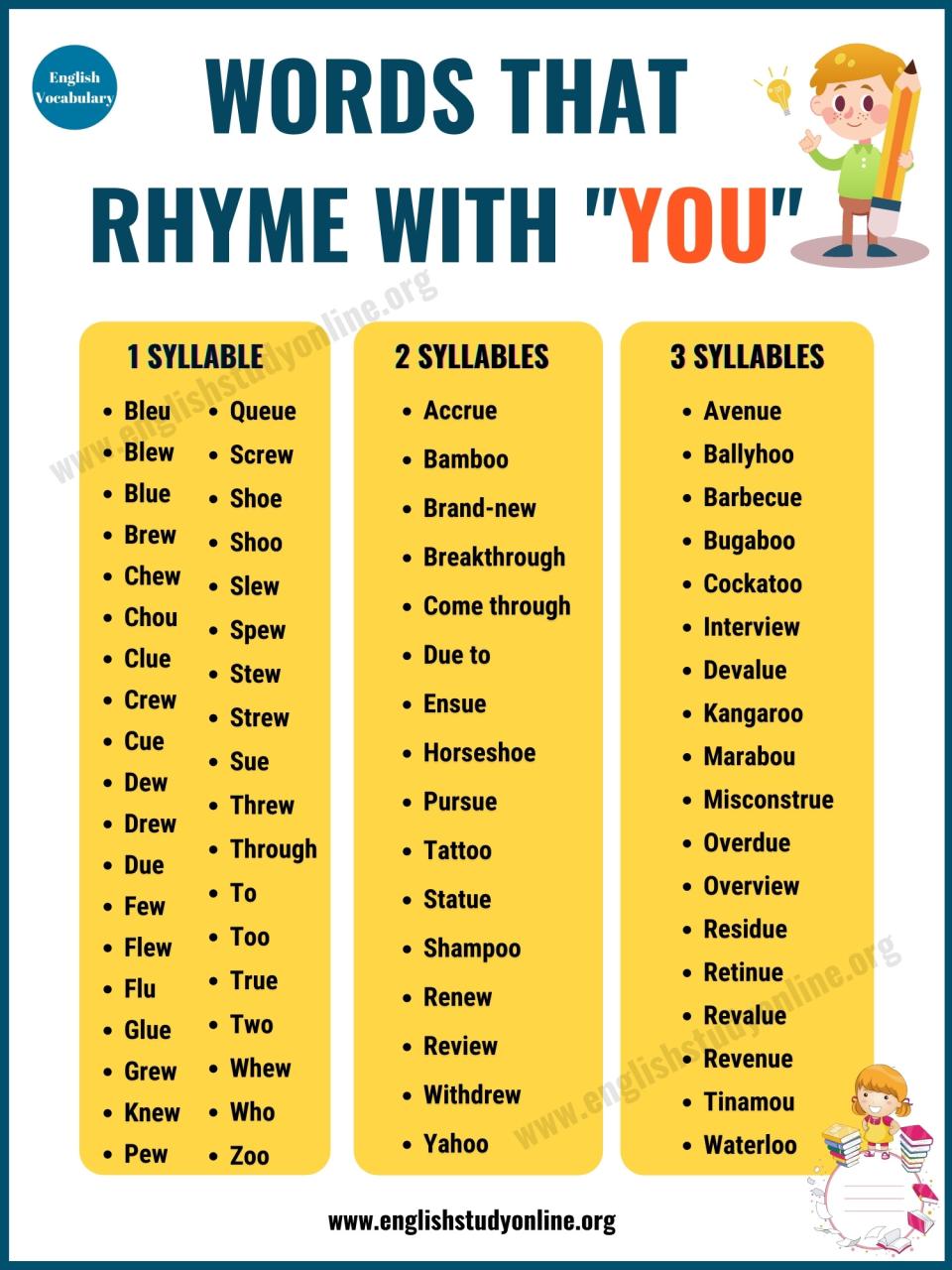 Rhyme Word List