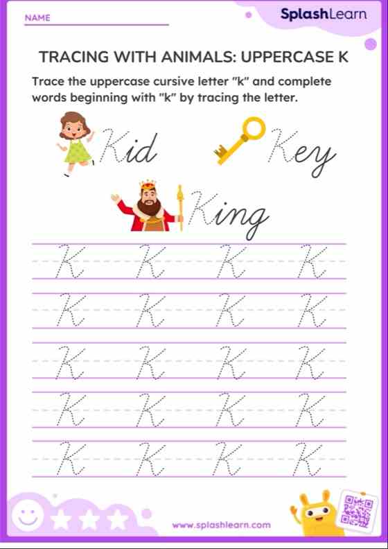 Cursive Letters Uppercase K
