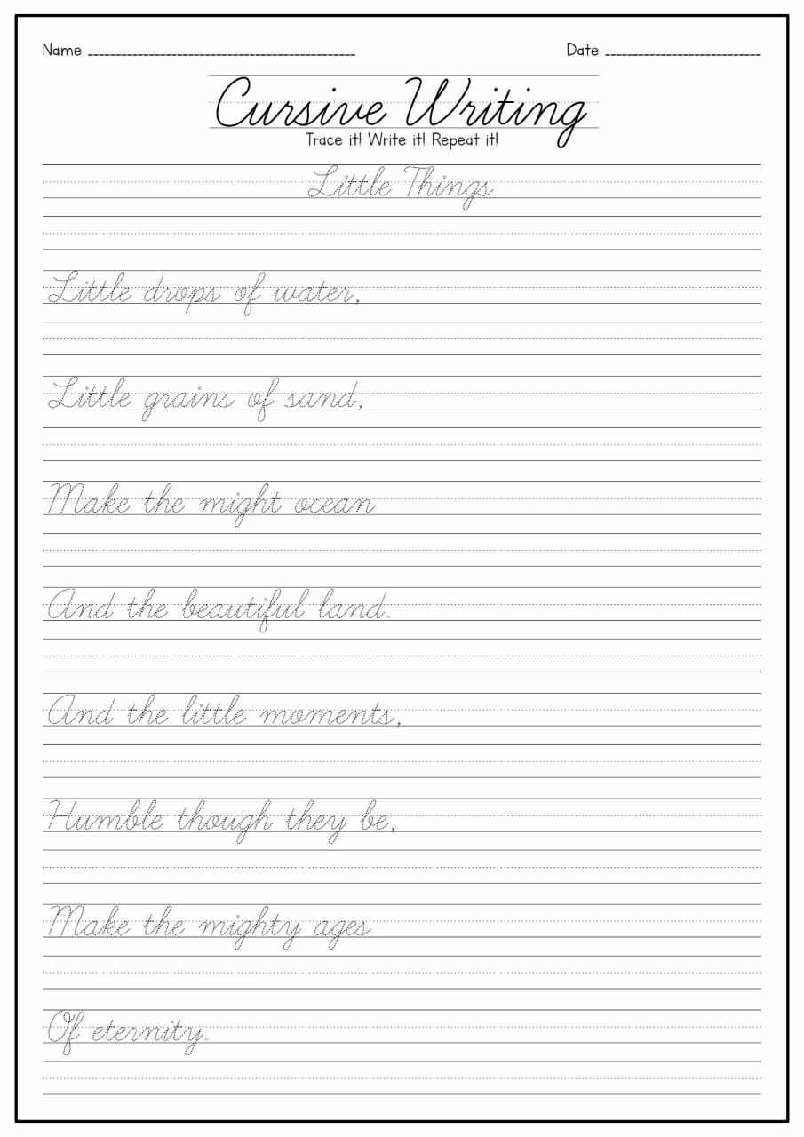 Cursive Handwriting Sheets