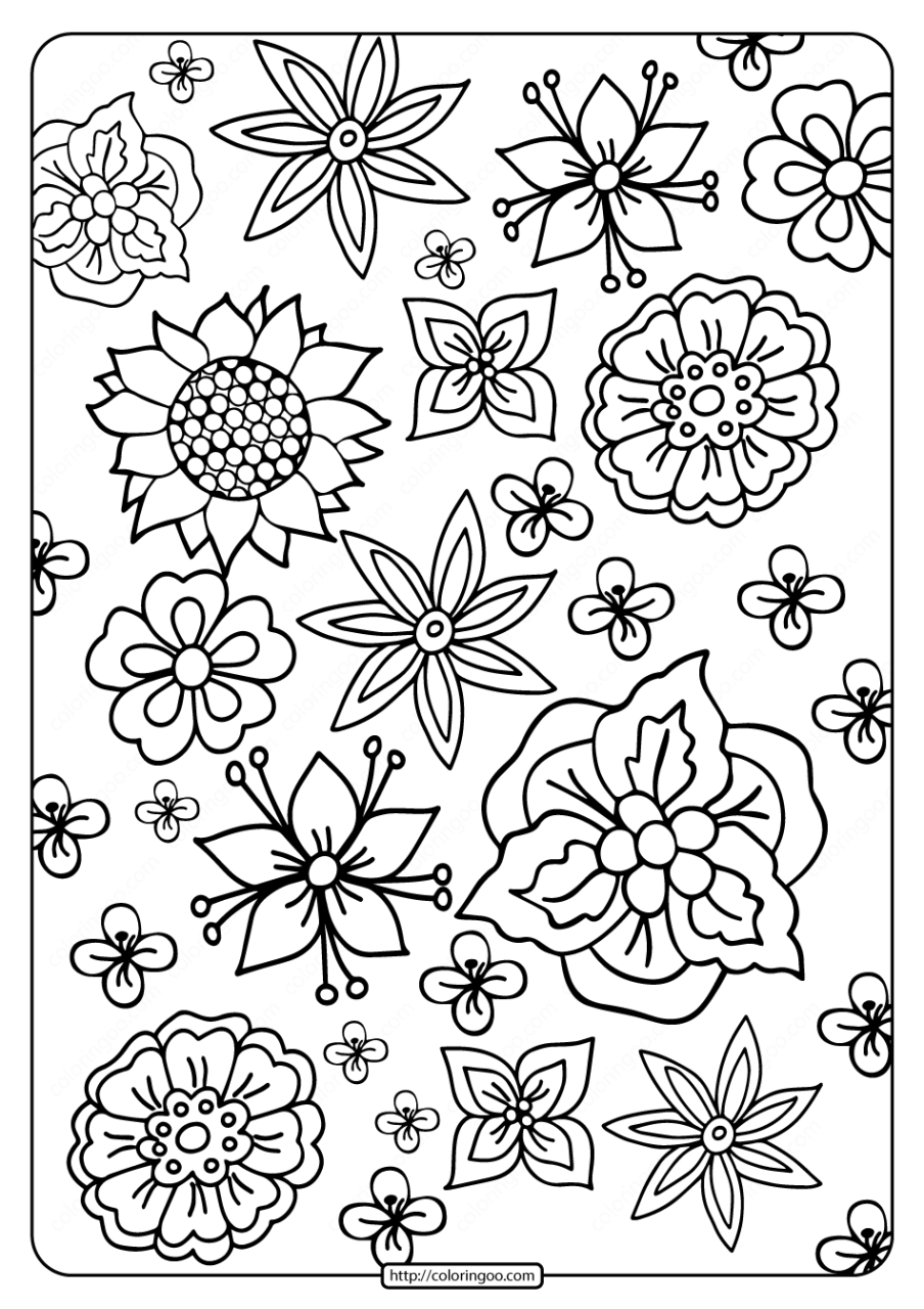 110+ Flower Coloring Pages (All Free Pdf Printables)
