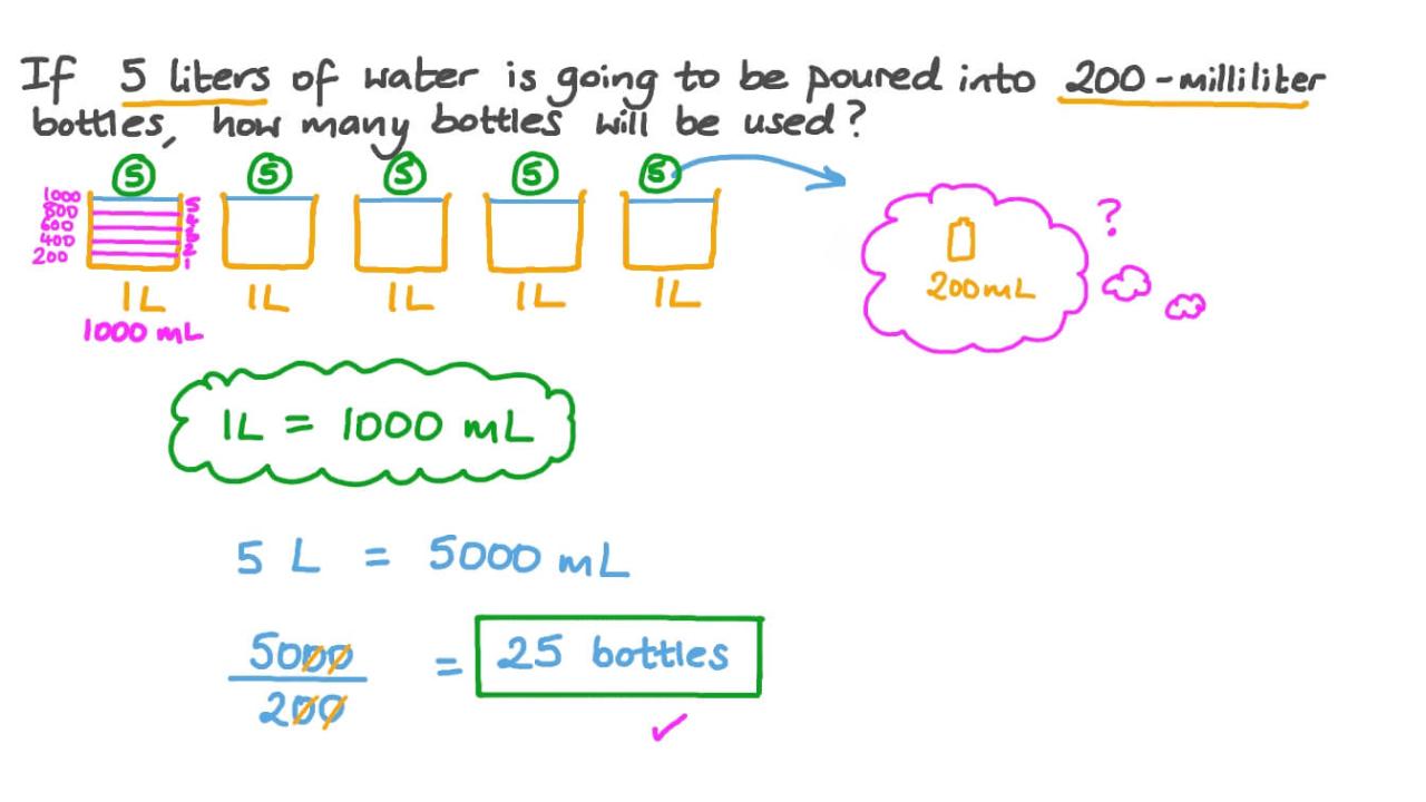 Question Video Converting Liters to Milliliters Nagwa